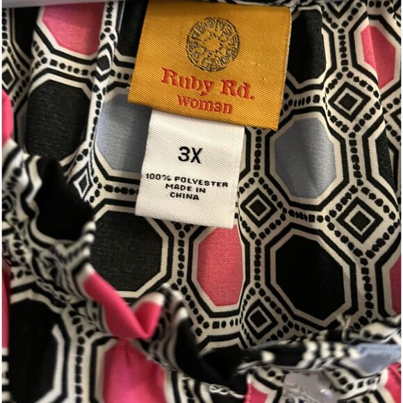 Ruby RD Woman 3XL XXXL Polka Dot Ruffled Sleeve & Collar Top Pink Blue Black NWT - Picture 2 of 12